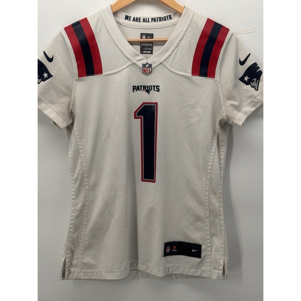 Nike Cam Newton #1 New England Patriots NFL Jersey Size Women's M White Red Navy